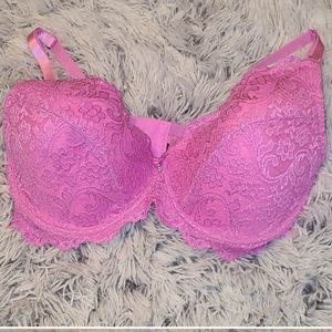 Victoria's Secret Pink Push Up Lace Bra Size 36E (DD)